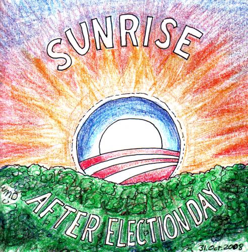 Cartoon: Obama Sunrise (medium) by Alan tagged obama,sunrise,election