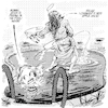 Cartoon: swimmingpool (small) by Arne S Reismueller tagged jesus,alcohol,pee,miracle,wunder