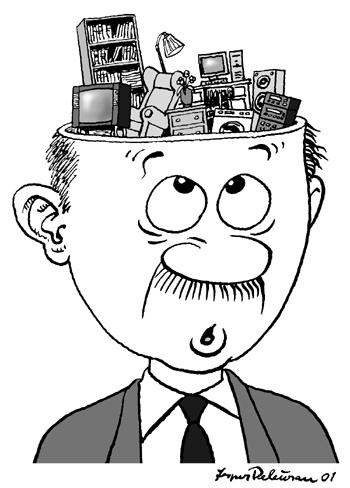 Cartoon: Is your head a junk room? (medium) by deleuran tagged junk,head,furniture,brain,