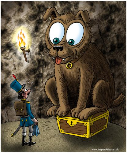 Cartoon: The Tinderbox (medium) by deleuran tagged fairytales,writers,illustrations,litterature