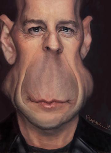 Cartoon: Bruce Willis (medium) by JAldeguer tagged bruce,willis,actor,photoshop,caricature,art,illustration,drawing,hollywood