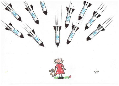 Cartoon: Gaza (medium) by Raoui tagged girl,bomb,terrorism,gaza,war,palestine,israel,kids,children,crime,humanity