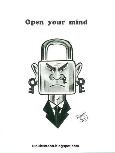 Cartoon: Open your mind (medium) by Raoui tagged open,mind,padlock,key