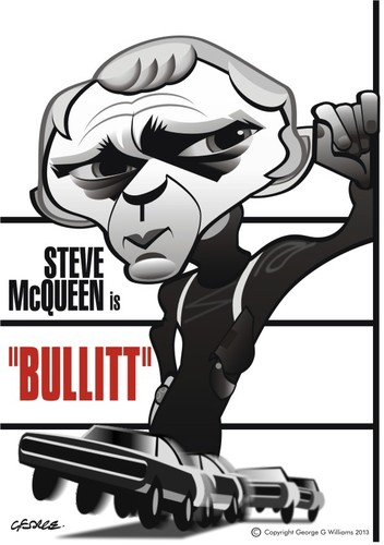 Cartoon: Bullitt (medium) by spot_on_george tagged steve,mcqueen,caricature,bullitt