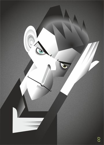 Cartoon: David Bowie (medium) by spot_on_george tagged david,bowie,caricature,rip