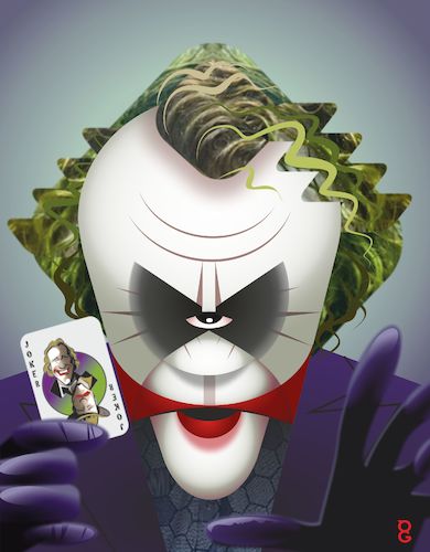 Cartoon: Heath Ledger Joker (medium) by spot_on_george tagged joker,caricature,heath,ledger,vector,batman