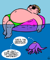 Cartoon: crown of creation (small) by elke lichtmann tagged octopus,swimming,fat,man,soccer,football,holiday,summer,water,predict