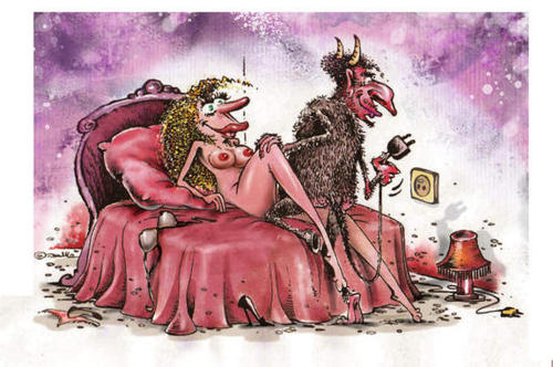 Cartoon: DEVIL (medium) by toon tagged girl,woman,people,sexy,love,erotic