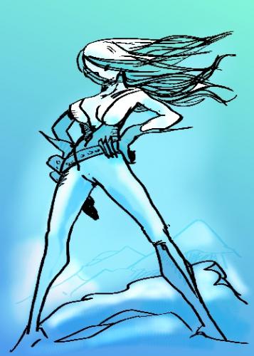 Cartoon: Ice Maiden (medium) by Jedpas tagged ice,maiden,villain,chick,snow,marvel