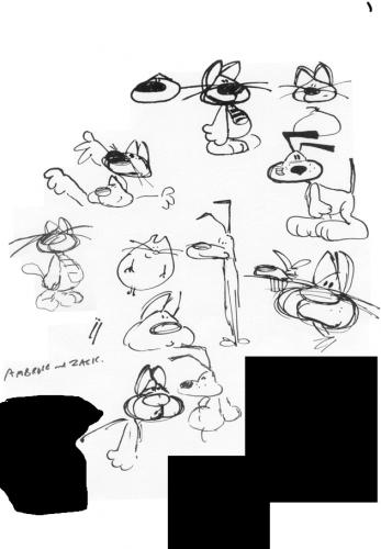 Cartoon: The original designs for Ambrose (medium) by Jedpas tagged cartoon,strip,cat,dog