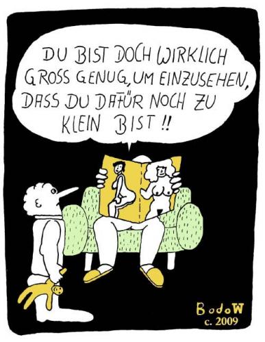 Cartoon: Knallharte Väter-Logik (medium) by BoDoW tagged beziehung,einsicht,vernunft,pornoheft,sexualität,sohn,vater,erziehung,kinder