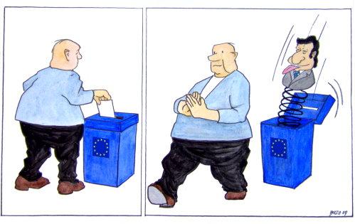 Cartoon: Jose in the Box (medium) by Bozo tagged european,elections,2009