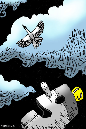 Cartoon: ... (medium) by to1mson tagged himmel,sky,niebo,robot,roboter,fun,freude,przyjemnosc,natur,natura