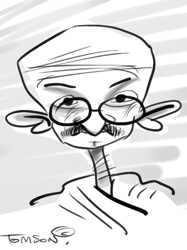 Cartoon: Gandhi (medium) by to1mson tagged gandhi,uk,gb,indie,india