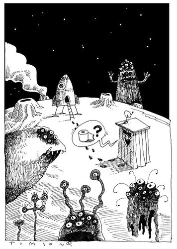 Cartoon: SPACE (medium) by to1mson tagged space,kosmos,klopapier,papier