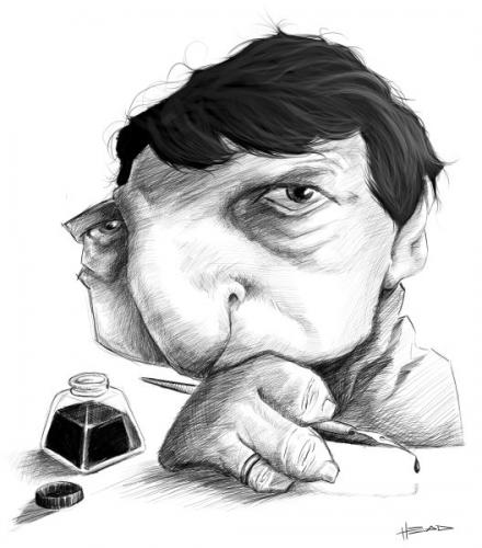 Cartoon: cartunista Miran (medium) by manohead tagged caricatura,caricature,manohead