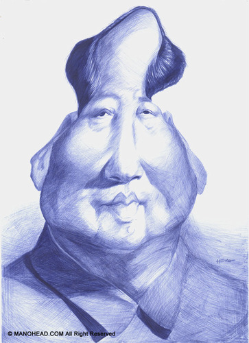 Cartoon: Mao Tse Tung (medium) by manohead tagged caricatura,caricature,manohead