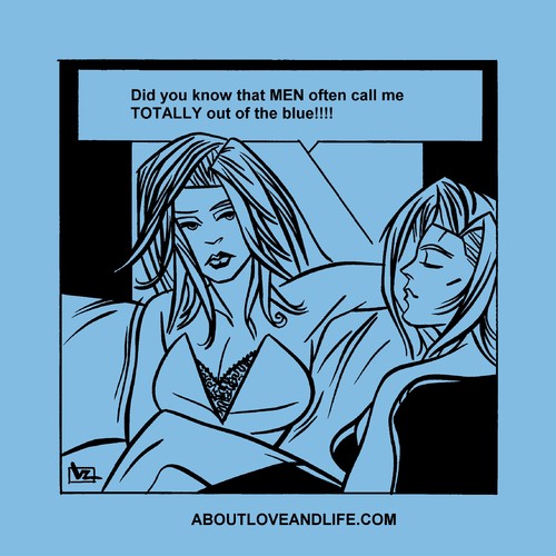 Cartoon: 125_alal Out of the blue! (medium) by Age Morris tagged tags,agemorris,victorzilverberg,aboutloveandlife,atomstyle,clive,dumbblonde,outoftheblue,men,often,boobs,girltalk,cosmogirl,sexygirls