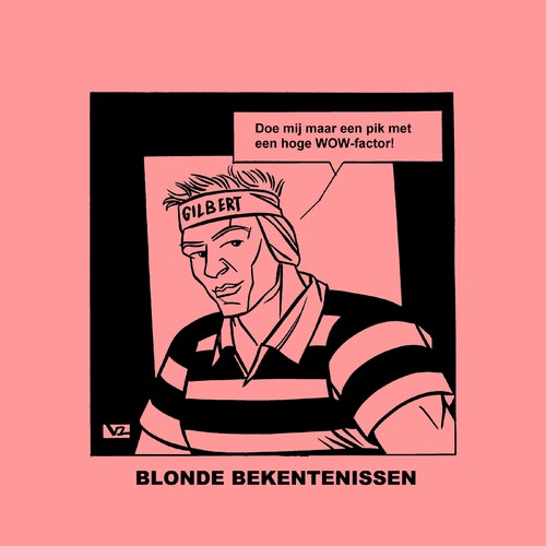 Cartoon: Blonde Bekentenissen - Wowfactor (medium) by Age Morris tagged tags,hunk,homo,pik,piemel,hoog,wow,wowfactor,lekkerding,domblondje,blondje,dom,blondebekentenissen,overlevenenliefde,victorzilverberg,agemorris,voorliefde