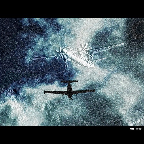 Cartoon: MH - Crossing Airplanes (medium) by MoArt Rotterdam tagged vliegtuig,plane,airplane,air,intheair,lucht,sky,wolken,fotomix,photoblend,rotterdam