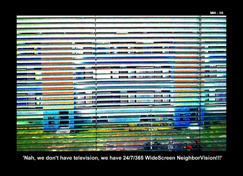 Cartoon: MH - WideScreen Neighbor-Vision (medium) by MoArt Rotterdam tagged television,neighbor,neighbour