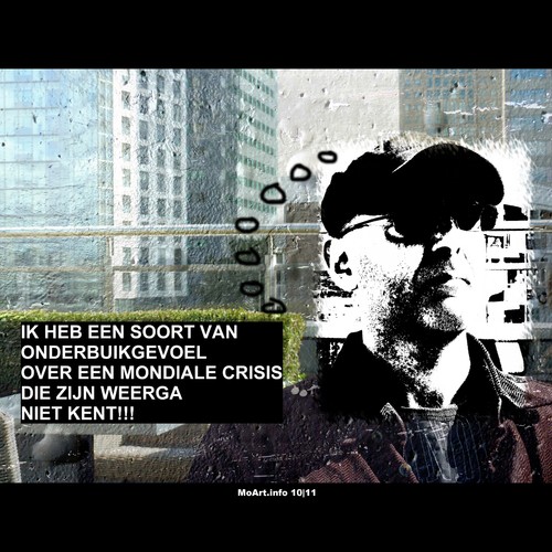 Cartoon: MoArt - Onderbuikgevoel! (medium) by MoArt Rotterdam tagged rotterdam,moart,moartcards,mondialecrisis,onderbuik,onderbuikgevoel,soortvan,weerga