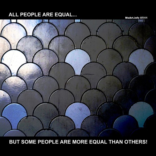 Cartoon: MoArt - Some People Are More... (medium) by MoArt Rotterdam tagged equality,equal,gelijkheid,gelijk,mensen,people,moartcards,moart,rotterdam