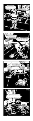 Cartoon: Ypidemi Exo (medium) by bob schroeder tagged exo,skeleton,robotics,robot,machine,cyborg,war,device,household,comics,ypidemi