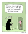 Cartoon: Besuch vom Sensenmann 3 (small) by Huse Fack tagged gevatter tod sensemann sterbehilfe