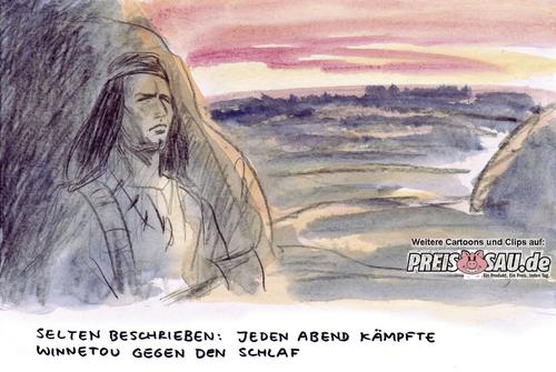 Cartoon: Winnetou (medium) by preissaude tagged winnetou,held,schlaf