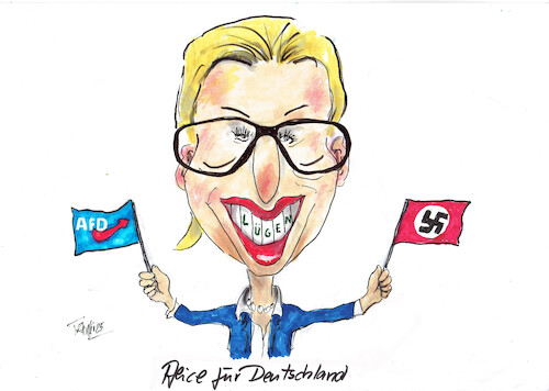 Cartoon: Alice für Deutschland (medium) by Skowronek tagged alice,weidel,afd,nazis,deutschland,wahlen,skowronek,cartoons