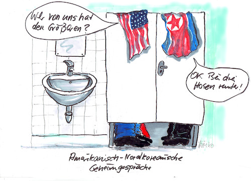 Cartoon: Geheimverhandlungen (medium) by Skowronek tagged nordkorea,usa