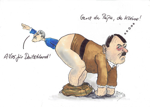 Cartoon: Höcke (medium) by Skowronek tagged afd,höcke,hitler,nazis,rechte,skowronek,cartoon