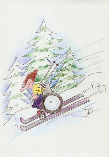 Cartoon: Skiheil (medium) by Skowronek tagged behinderte,sport