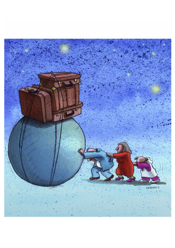 Cartoon: Emigration (medium) by Mehmet Karaman tagged emigration,koffer