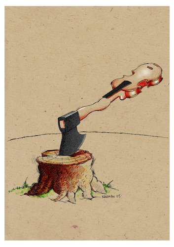Cartoon: Geige (medium) by Mehmet Karaman tagged geige
