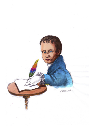 Cartoon: Heinrich von Kleist (medium) by Mehmet Karaman tagged literatur