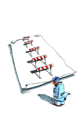 Cartoon: Springen über Zeilen (medium) by Mehmet Karaman tagged hindernislauf,autor,schreiben,literatur