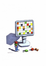 Cartoon: Unsere bunte Pixelwelt (small) by Mehmet Karaman tagged computer pixel farben bildschirm
