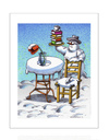 Cartoon: Wintertagebuch (small) by Mehmet Karaman tagged wintertagebuch,schneemann,tulpe,tisch,schneelandschaft,bücher