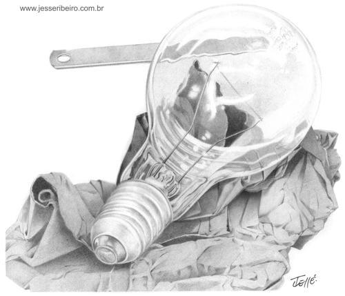 Cartoon: Lampada (medium) by Jesse Ribeiro tagged lamp,pencil,illustration,technology