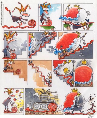 Cartoon: TheKing (medium) by Jesse Ribeiro tagged king,war,strip,cartoon,illustration