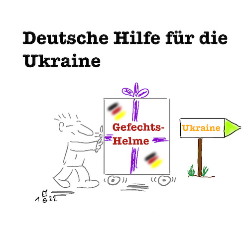 Cartoon: Deutsche Hilfe für die Ukraine (medium) by legriffeur tagged ukraine,russland,ukrainekonflikt,krieg,deutschland,außenpolitik,legriffeur61,putin,waffenlieferung,sohilftdeutschlandderukraine