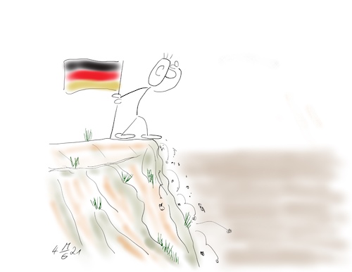 Cartoon: Deutschland am Abgrund (medium) by legriffeur tagged deutschland,unserland,politik