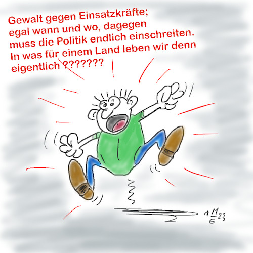 Cartoon: Gewalt gegen Einsatzkräfte (medium) by legriffeur tagged versagtderstaat,deutschland,rechtsstaat,wut,wütend,polizei,politik,innenpolitik,regierung,sanitäter,feuerwehren,gewalt,gewaltgegeneinsatzkräfte,unserland