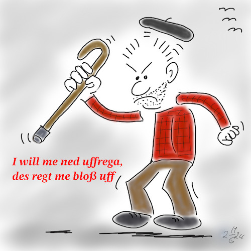 Cartoon: Ned uffrega ! (medium) by legriffeur tagged wut,wütend,stress,ärger,coolbleiben,nichtaufregen,nerven,nervenkrieg