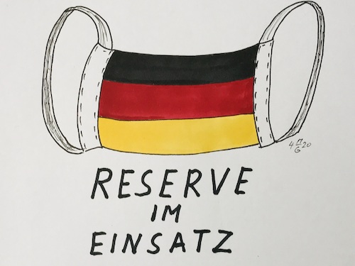 Cartoon: Reserve im Einsatz (medium) by legriffeur tagged reserve,reservisten,bundeswehr,reserveübungen