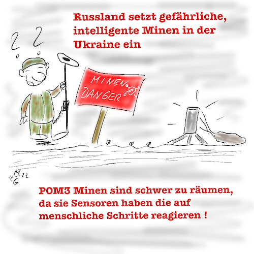 Cartoon: Smarte Minen (medium) by legriffeur tagged landmine,legriffeur61,cartoon,cartoons,war,guerre,nato,aussenpolitik,russland,putin