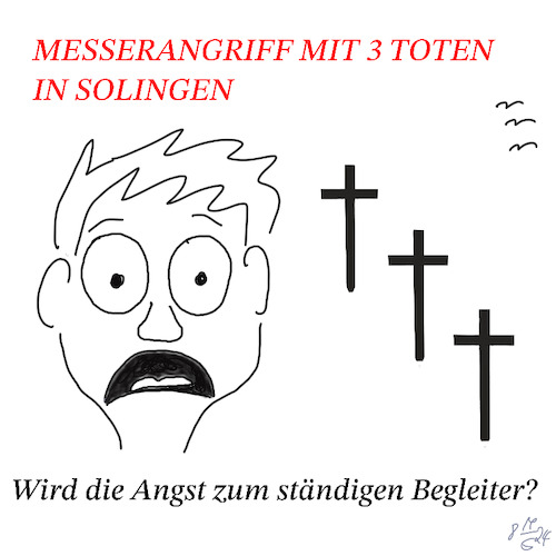 Cartoon: Solingen (medium) by legriffeur tagged deutschland,terror,messer,messerangriff,asylanten,politik,innenpolitik,trauer