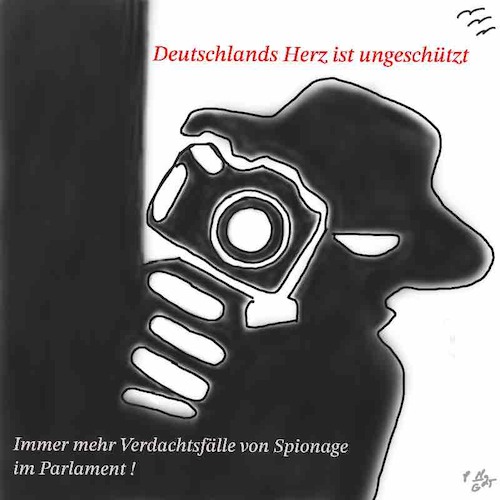 Cartoon: Spionage im Parlament (medium) by legriffeur tagged bundesregierung,parlament,bund,bundestag,spion,spionage,deutschland,spionageabwehr